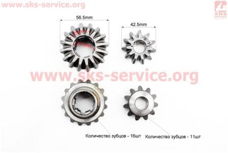 Сателиты редуктора приводного моста, к-кт 4шт (16Т/11Т) для грузового мотоцикла Viper - ZUBR купить в Украине