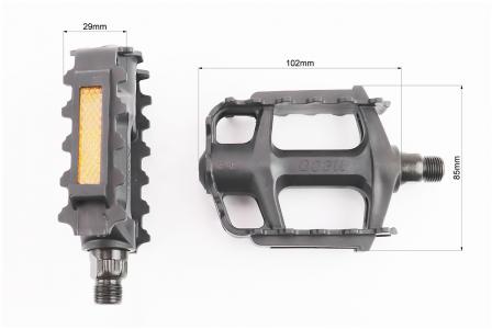 Педалі до велосипеда MTB 9/16" (112x80x25 мм) пластикові, чорні WP-163 Neco