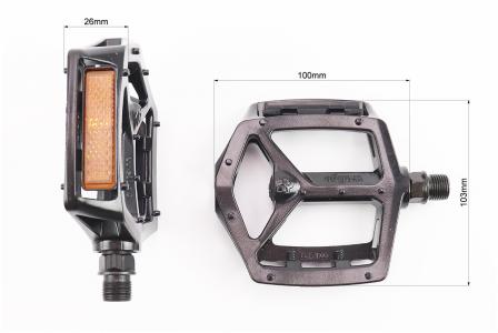 Педалі до велосипеда BMX 9/16" (111.5x102x22 мм) VB-249DU, алюмінієві, чорні — Wellgo