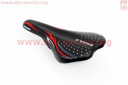 Сиденье на MTB узкое, черное с красно-белым рисунком CROSSRIDE N45 для велосипеда