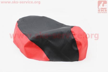 Чехол сидения Honda DIO AF27 (эластичный, прочный материал) черный/красный для японских скутеров