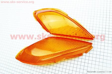 Suzuki LETS "стекло"- поворотов передних к-кт 2шт, желтые для японских скутеров