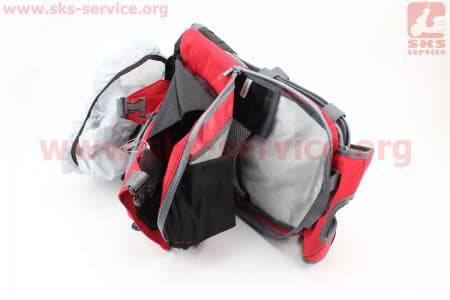 Рюкзак велосипедный влагозащитный 20 литр., с гидратором 1.5л, отсеком для шлема, чехлом от дождя, вентилируемые накладки на спину, красный COMFORT Hydro SBP-059
