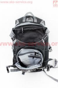 Рюкзак велосипедный влагозащитный 20 литр., с отсеком для шлема, чехлом от дождя, вентилируемые накладки на спину, светоотражающие полосы, черный COMFORT SBP-059
