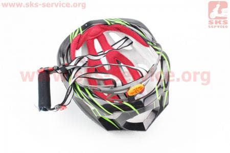 Шлем велосипедный M (55-61 см) съемный козырек, 18 вент. отверстия, системы регулировки по размеру Divider и Run System SRS, черно-зеленый SBH-5900