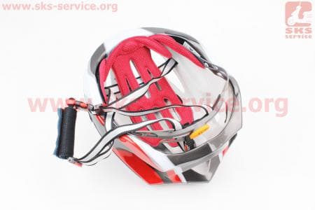 Шлем велосипедный L (59-65 см) съемный козырек, 10 вент. отверстия, системы регулировки по размеру Divider и Run System SRS, черно-бело-красный 4000