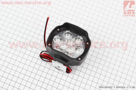 Фара дополнительная светодиодная влагозащитная - 9 LED,  (80*65mm) с креплением