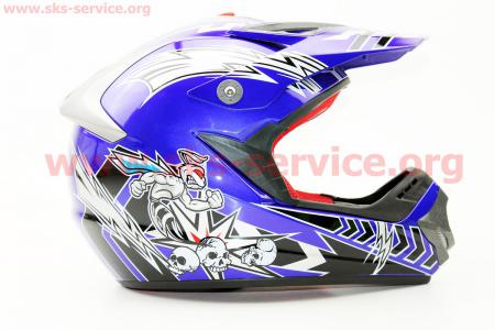 Шлем кроссовый HF-117 S-синий