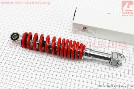 Амортизатор задний GY6/Honda - 280мм*d51мм (втулка 10мм / вилка 8мм) регулир., красный  для китайских скутеров Wind (Viper)