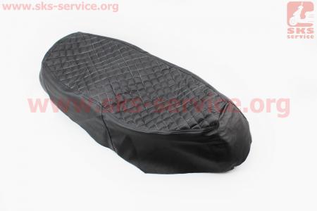 Чехол сиденья (эластичный, прочный материал) черный, ЛЮКС для китайских скутеров Storm 50, 150, NEW (Viper)
