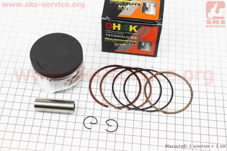 Поршень, кольца, палец к-кт 200cc 63,5мм +0,50 (палец 15мм) на двигатель CG125-250cc (с толкателями), на ZUBR