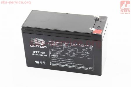 Аккумулятор OT7-12 - 12V7Ah (L150*W62*H94,mm) для ИБП, игрушек и др., 2019