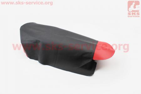 Чехол сиденья (эластичный, прочный материал) черный/красный на мотоцикл Минск