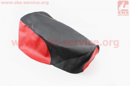 Чехол сиденья МТ (эластичный, прочный материал) черный/красный на мотоцикл Днепр МТ, УРАЛ