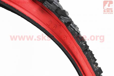 Шина 26"x2,125 (54-559) шипованная (красный борт) Н-531 для велосипедов