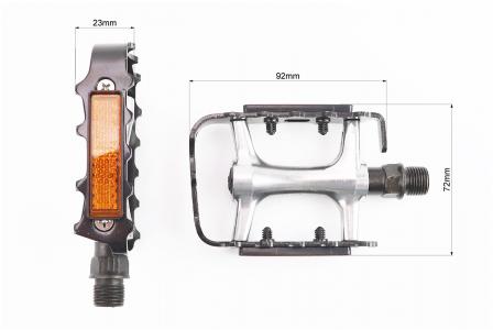 Педалі до велосипеда MTB 9/16" (101x71x23 мм) алюмінієві, сріблясто-чорні VM248DU Wellgo