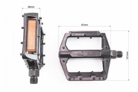 Педалі до BMX 9/16" (109x100.5x26mm) алюмінієві, чорні B087DU Wellgo
