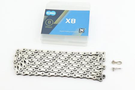 Ланцюг приводний до велосипеда 1/2x3/32x116L 8 швидкостей, сріблясто-сірий KMC X8