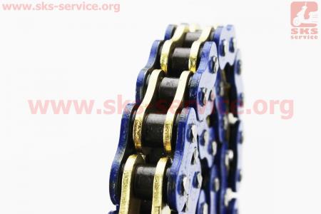 Цепь привода колеса 520HVO*104L GOLD/BLUE (с сальниками) (нет DID на звене) для мотоциклов разных моделей (Китай, импорт)
