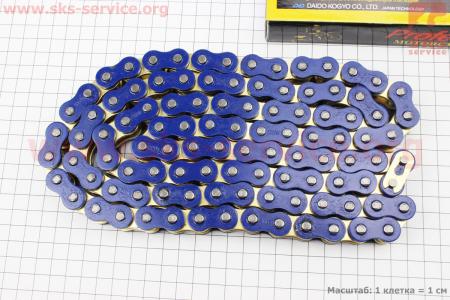Цепь привода колеса 520HVO*104L GOLD/BLUE (с сальниками) (нет DID на звене) для мотоциклов разных моделей (Китай, импорт)