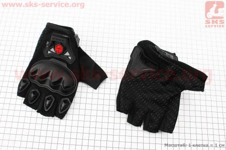 Перчатки мотоциклетные без пальцев L-черные