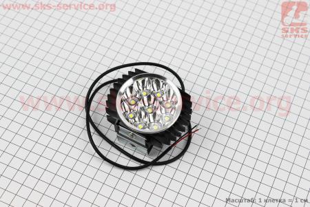 Фара дополнительная светодиодная - 9 LED с креплением, "компакт" ЧЕРНАЯ