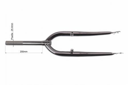 Вилка до велосипеда 24" з різьбою 1" (25,4 мм), шток 200 мм, V-brake, чорна, PRC