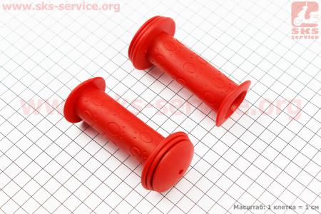 Ручки руля детские 95мм, красные PVC-138A для велосипеда