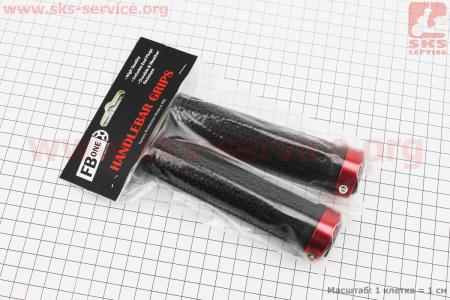 Ручки руля 130мм с зажимом Lock-On, черно-красные TPR-083 для велосипеда