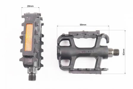 Педалі до велосипеда MTB LU-207 9/16" (106x80x26 мм), пластикові, чорні, Wellgo