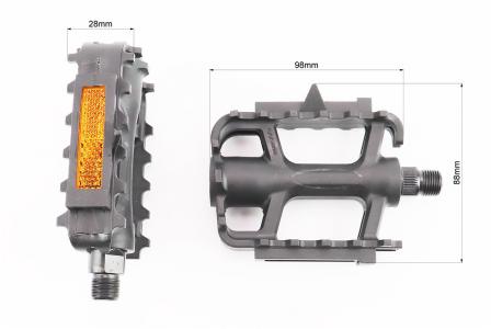 Педалі до велосипеда MTB 9/16" NW-311 пластикові, чорні FPD