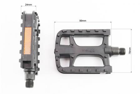 Педалі до велосипеда MTB LU-883DU 9/16" пластикові, чорні Wellgo