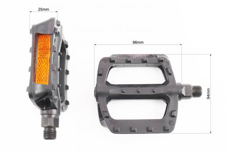 Педалі до велосипеда BMX 9/16" LU-984DU пластикові, чорні Wellgo