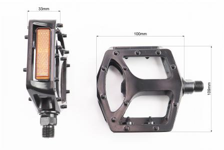 Педалі платформені до BMX 9/16" (113x108x26 мм) алюмінієві, чорні NWL-316 FPD