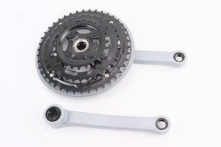 Шатуни до велосипеда MTB «квадрат» 170 мм 42/34/24T сіро-сині GR 02 PRC
