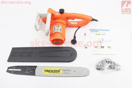 Електропила TRESZER TLE5 (2,2кВт. шина 16", ланцюг 3/8"-1,3mm-57зв. круг. зуб), бокова