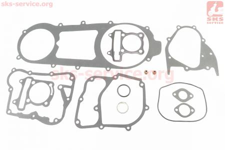 Прокладки двигателя 150cc-57,4мм, к-кт 13 деталей, длинный вариатор для китайских скутеров на двигатель 125,150сс 4-Т