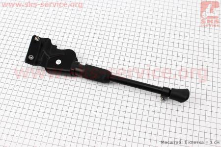 Подножка боковая задняя телескопическая для 24"- 29", крепление под 2 болта за перо рамы, чёрная HS-007C для велосипеда