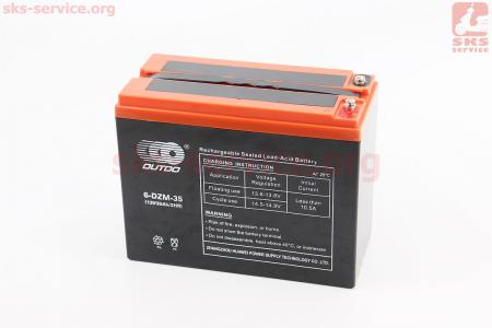 Акумулятор кислотний 12V35Ah 6DZM35 (розміри L223W105H174mm) підходить для використання в інверторних блоках живлення (ІБП), іграшках та інших пристроях
