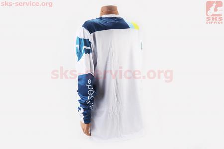 Футболка (Джерсі) чоловіча L-(Polyester 100%), довгі рукави, вільний крій, біло-синя, НЕ оригінал