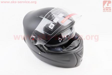 Шолом інтеграл, закритий+окуляри BLD-М61 М (57-58см), ЧОРНИЙ матовий
