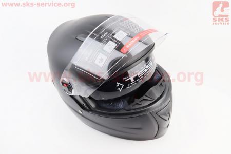 Шолом інтеграл, закритий+окуляри BLD-М61 S (55-56см), ЧОРНИЙ матовий