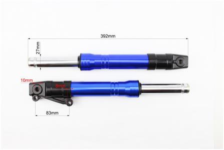 Амортизатор передній к-кт 2шт Honda DIO, 370мм (під диск. гальм) СИНІ