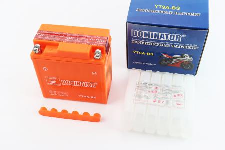 Акумулятор 12V9Ah YT9A-BS кислотний (L135*W75*H137mm) "МОТО", DOMINATOR