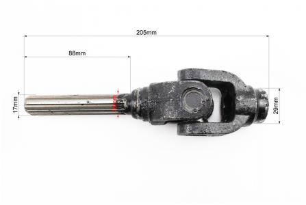 Карданний вал реверсу, в зборі (d1=13/17мм, d2=17/20мм, L=205мм) до мотоцикла ZUBR