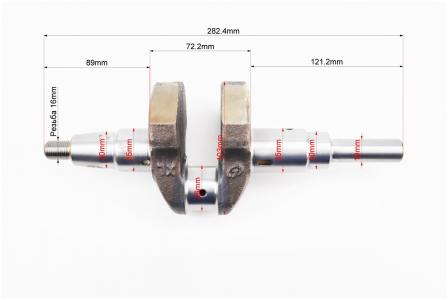 Колінвал Dшийки-36mm, H-103,0mm, під шпонку D-19mm до двигуна 178F