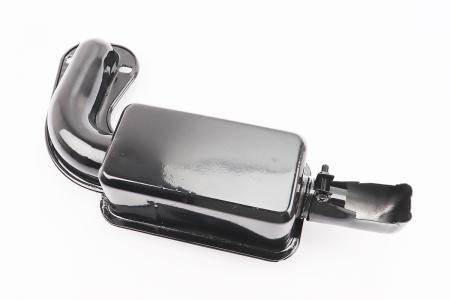 Глушник до двигунів R190N з коліном, 2 отвори, тип 1