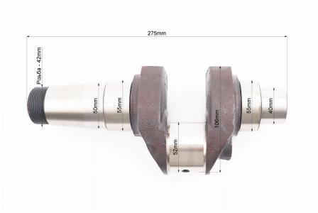 Колінвал до двигунів R185N/R190N, D болта М12×1.5, D шийки 52 мм, H 106 мм