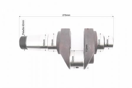 Колінвал до двигуна R195NM, D болта М12×1.5, D шийки 52 мм, H 112 мм