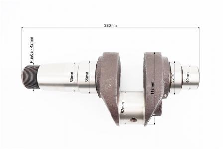 Колінвал до двигунів R195NM Dболта-М14x1,5, Dшейки-52mm, H-112mm